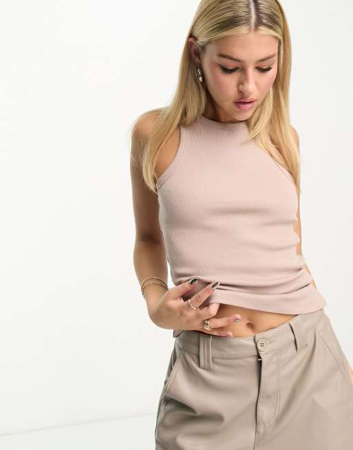 New Look Trägertop In Nerzrosa Mit Ringerrücken Asos