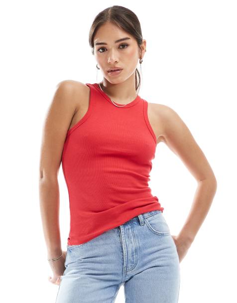 New Look – Trägertop in Rot mit Ringerrücken - view 1
