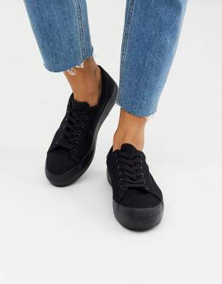 new look black trainers
