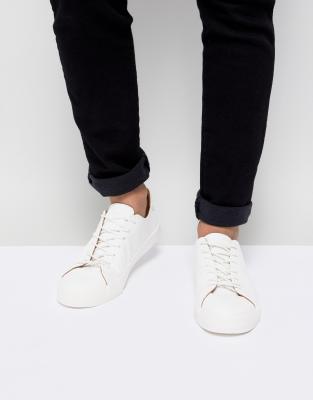 new look white leather trainers