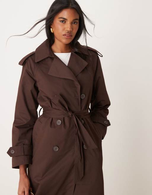 New Look trench coat in brown ASOS
