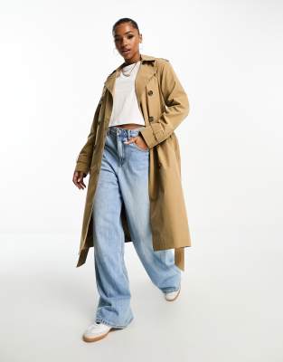 New Look trench coat in camel - ASOS Price Checker