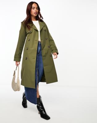 New Look trench coat in khaki-Green