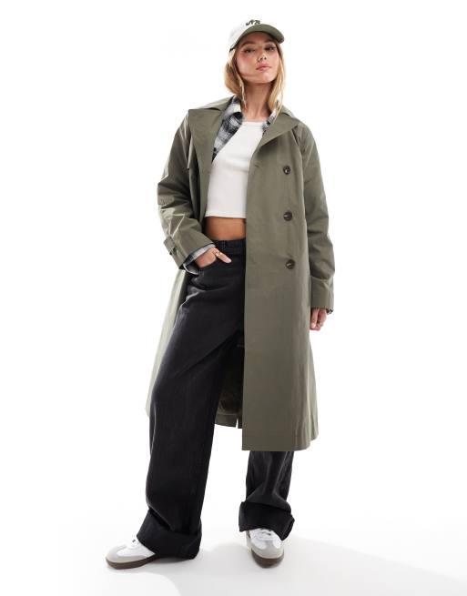 New Look trench coat in khaki ASOS