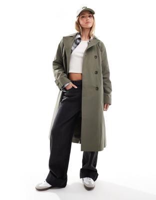 New Look - Trenchcoat in Khaki-Grün