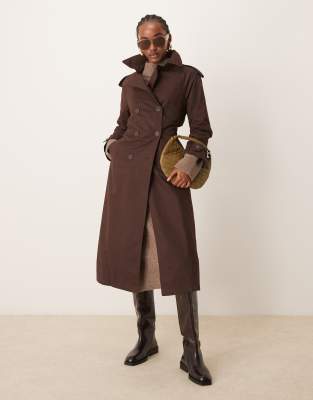 New Look - Trenchcoat in Schokobraun-Brown