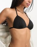 [New Look] New Look triangle bikini top in black 6 Black