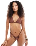 [New Look] New Look triangle bikini top in brown 12 Dark brown