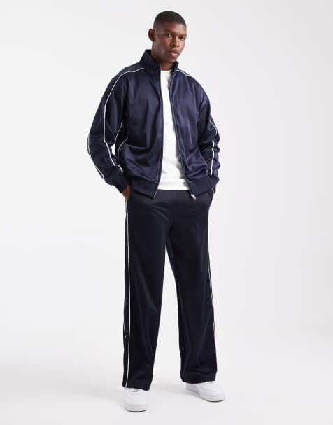 New Look tricot tracksuit co-ord in navy - view 1