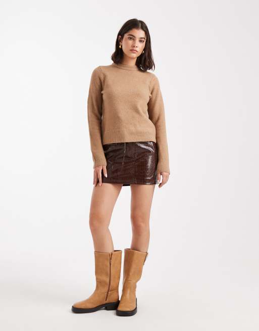 New Look - Trui met ronde hals in lichtbruin, 2 van 4