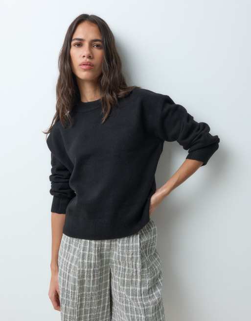 New Look trui met ronde hals in zwart, 2 van 4