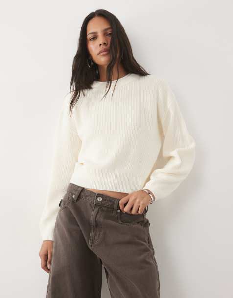 New Look trui met steekdetail in crème - view 1
