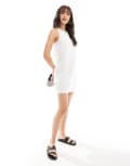 [New Look] New Look tunic linen mini dress-White 18 WHITE