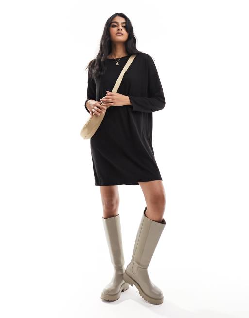 New Look tunic mini dress in black