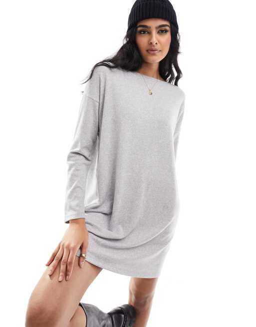 New Look tunic mini dress in grey | ASOS