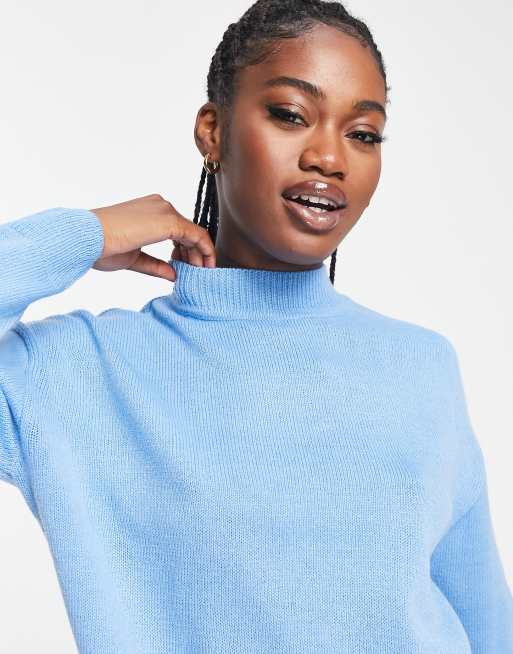 New Look turtle neck jumper in light blue ASOS