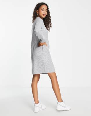 grey jumper dress new look