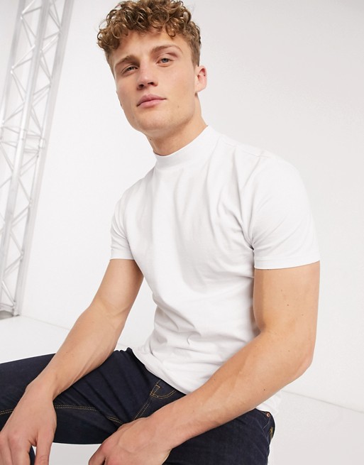 New Look turtle neck t-shirt in white