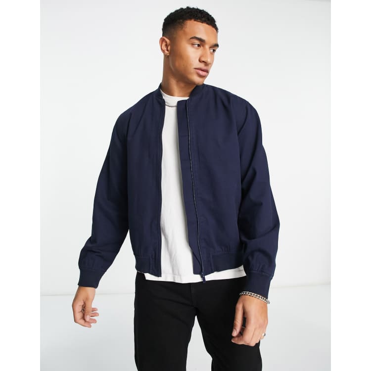 White and outlet blue bomber jacket