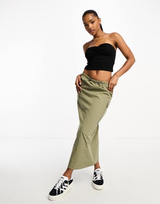 New Look twist front bandeau top in black | ASOS