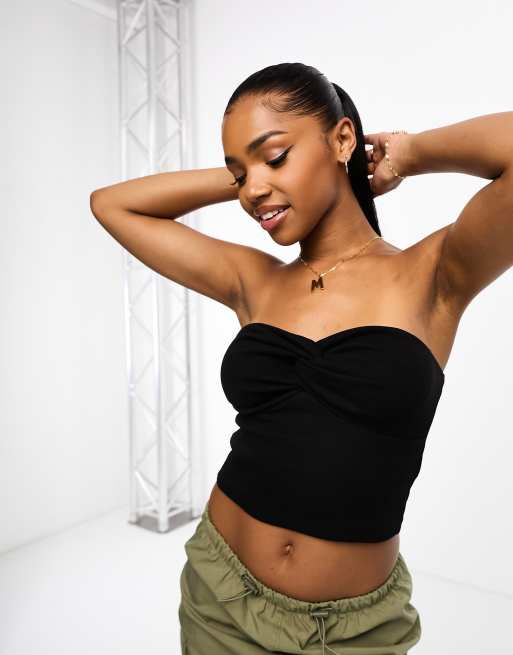 Jessica Black Twist Front Bandeau Top