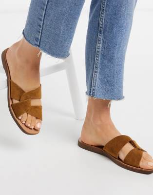 new look tan sliders