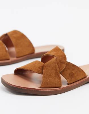 new look tan sliders