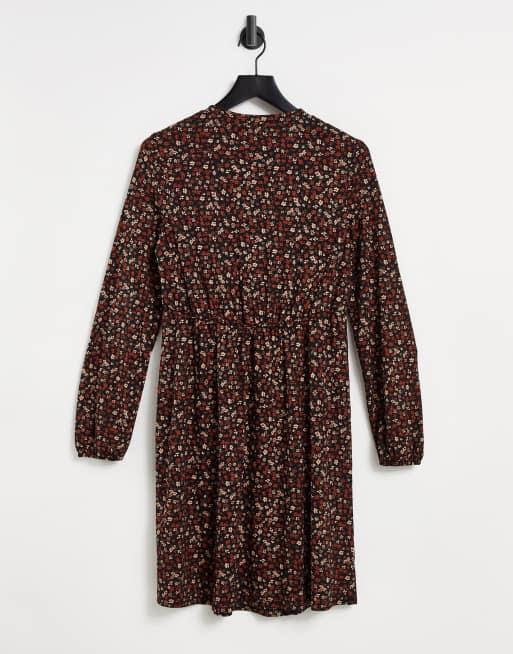 New Look – Umstandsmode – Weiches Minikleid mit Bindedetail am Ausschnitt und Blümchenmuster, 2 von 4