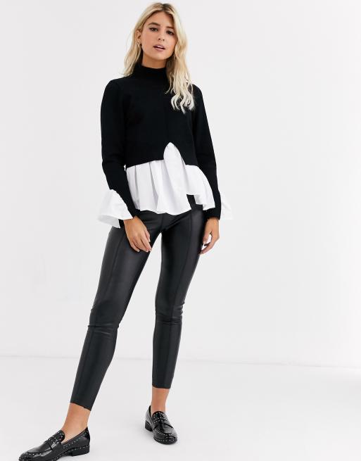 Black jumper with cheap white shirt underneath