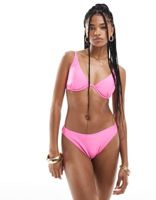 New Look underwired bikini in bright pink - view 1
