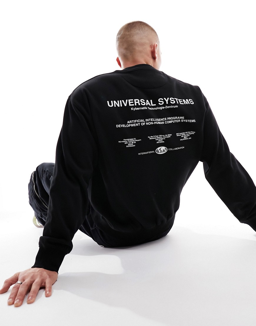 New Look universal print sweatshirt in black