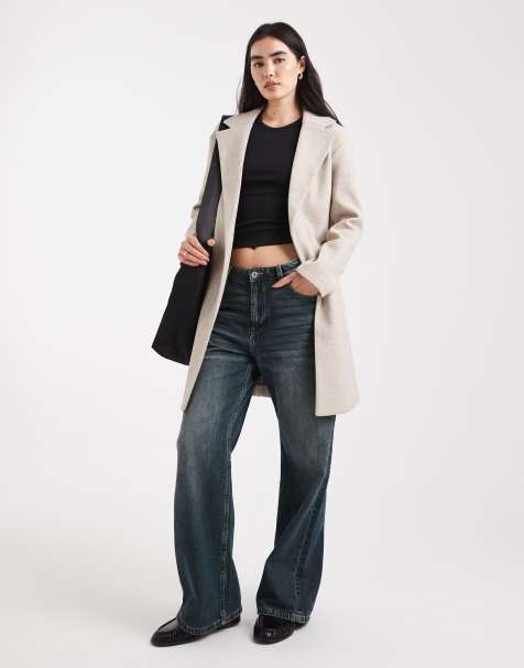 New Look unlined formal coat in cream - view 1