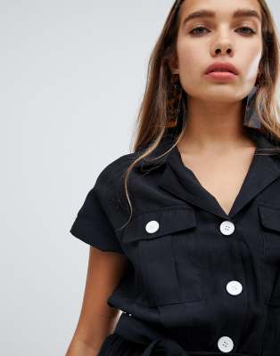 new look utility button through jumpsuit