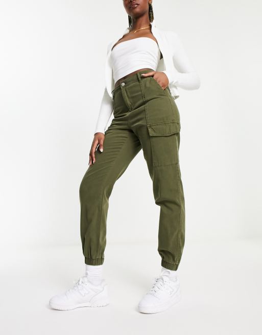 ASOS DESIGN washed moto cargo pants with 3D pockets in brown