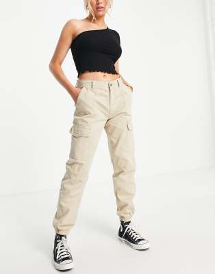 New Look utility cargo pants in stone-Neutral