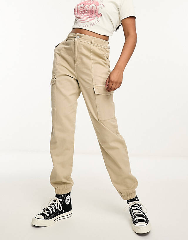 New Look - utility cargo trousers in stone