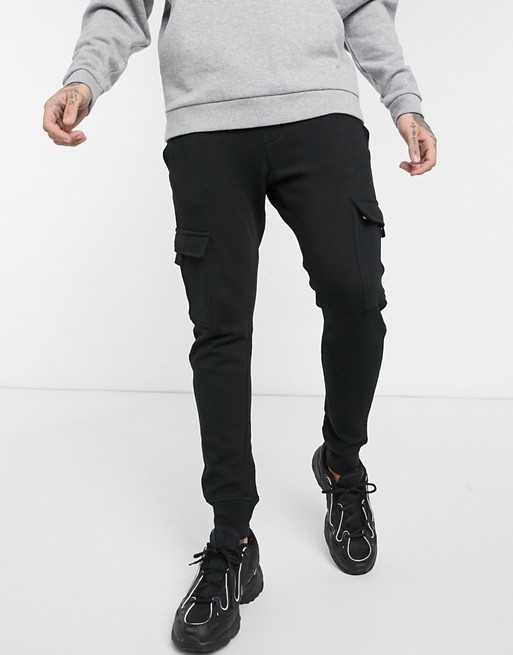 New Look utility jersey jogger in black
