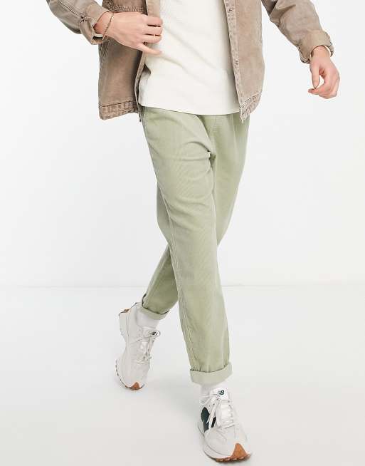 New Look – Utility-Jogginghose aus Cord in Khaki