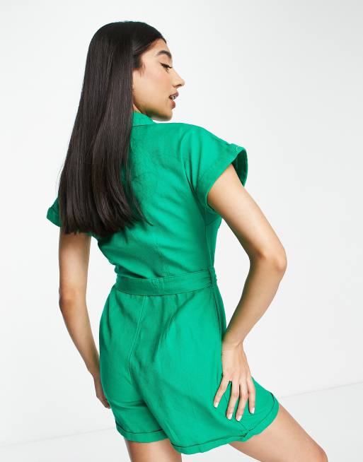 New look cheap green playsuit