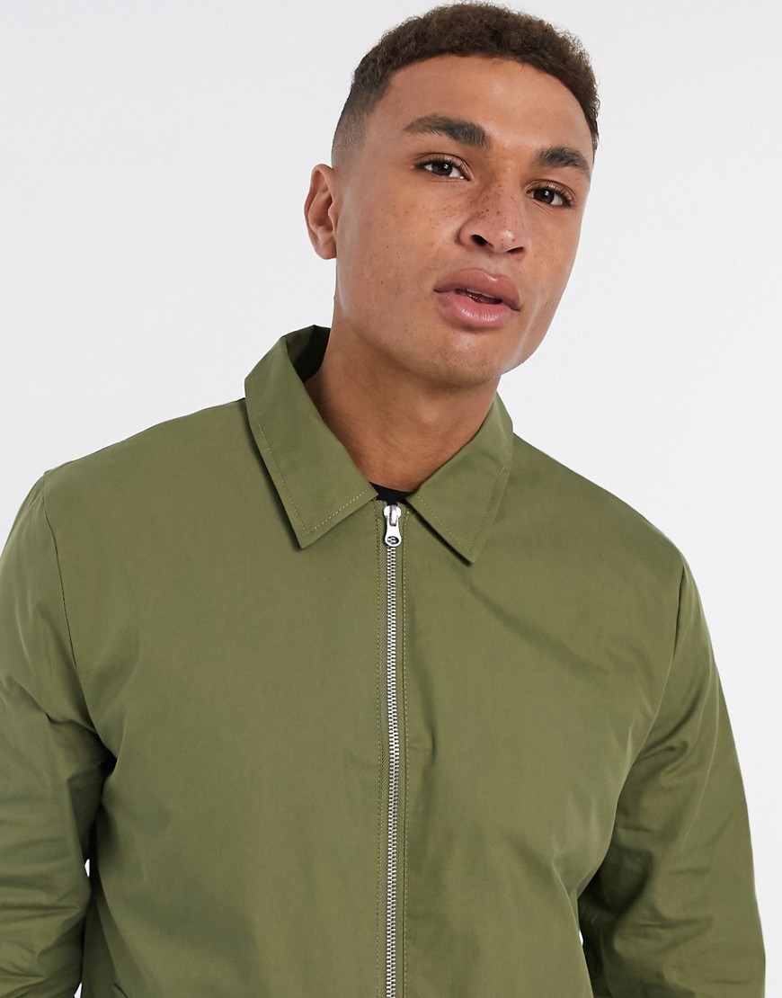 New Look utility zip through jacket in khaki-Green