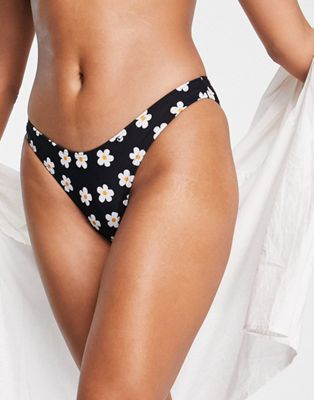 New Look v bikini bottoms in daisy floral