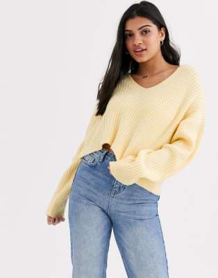 yellow cropped jumper