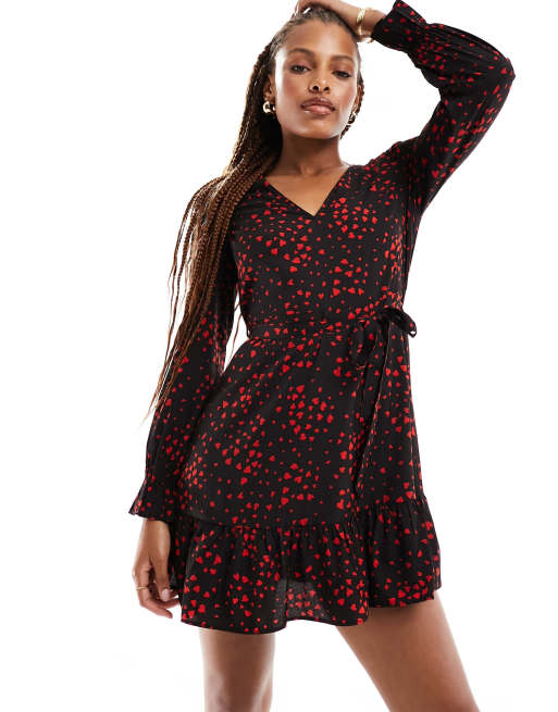 New look red on sale and black dress