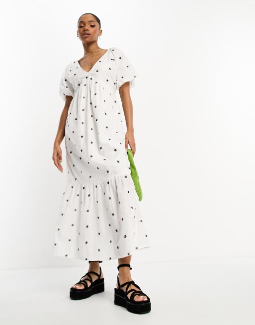 New look white hotsell polka dot midi dress