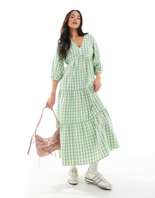 green gingham dress asos New Look v-neck smock midi in 20260713-PRODUCT-ALLSITE