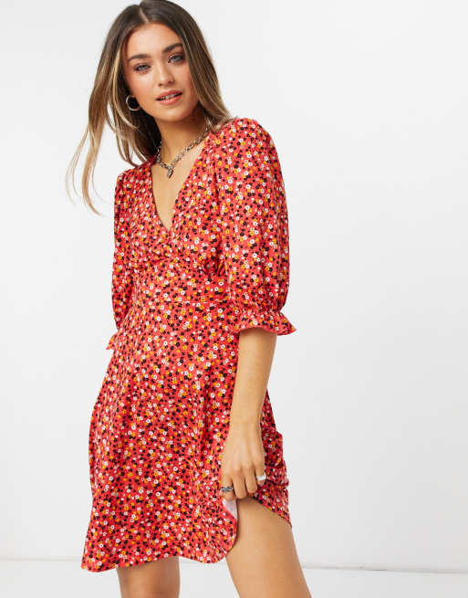 New look red outlet tea dress