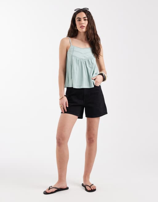New Look v neck trim detail cami in light green, 3 of 4