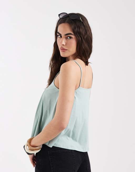 New Look v neck trim detail cami in light green, 4 of 4