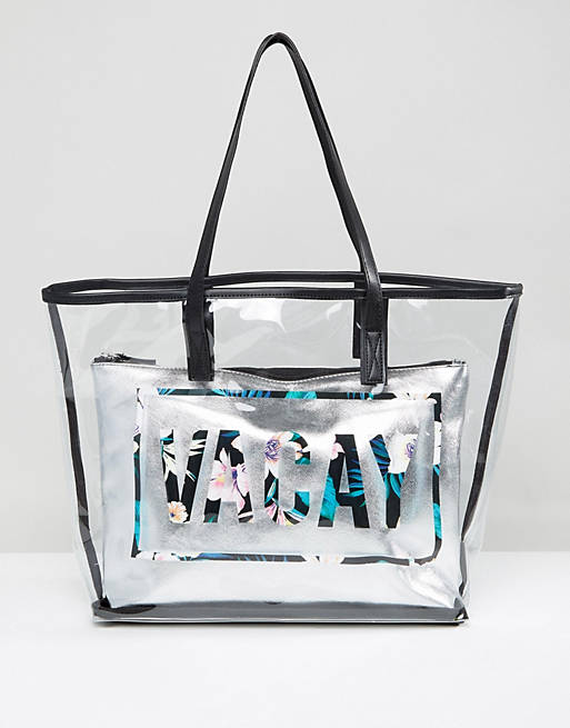 New Look – Vacay – Transparente Strand-Shopper-Tasche