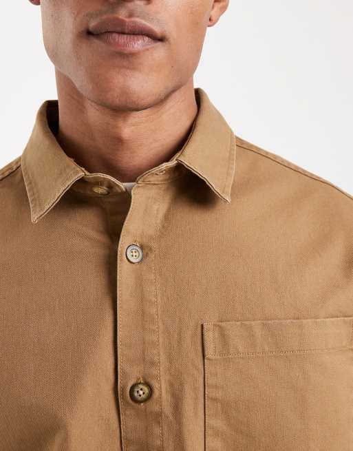 New Look - Vasket brun oversized overskjorte, 5 af 5